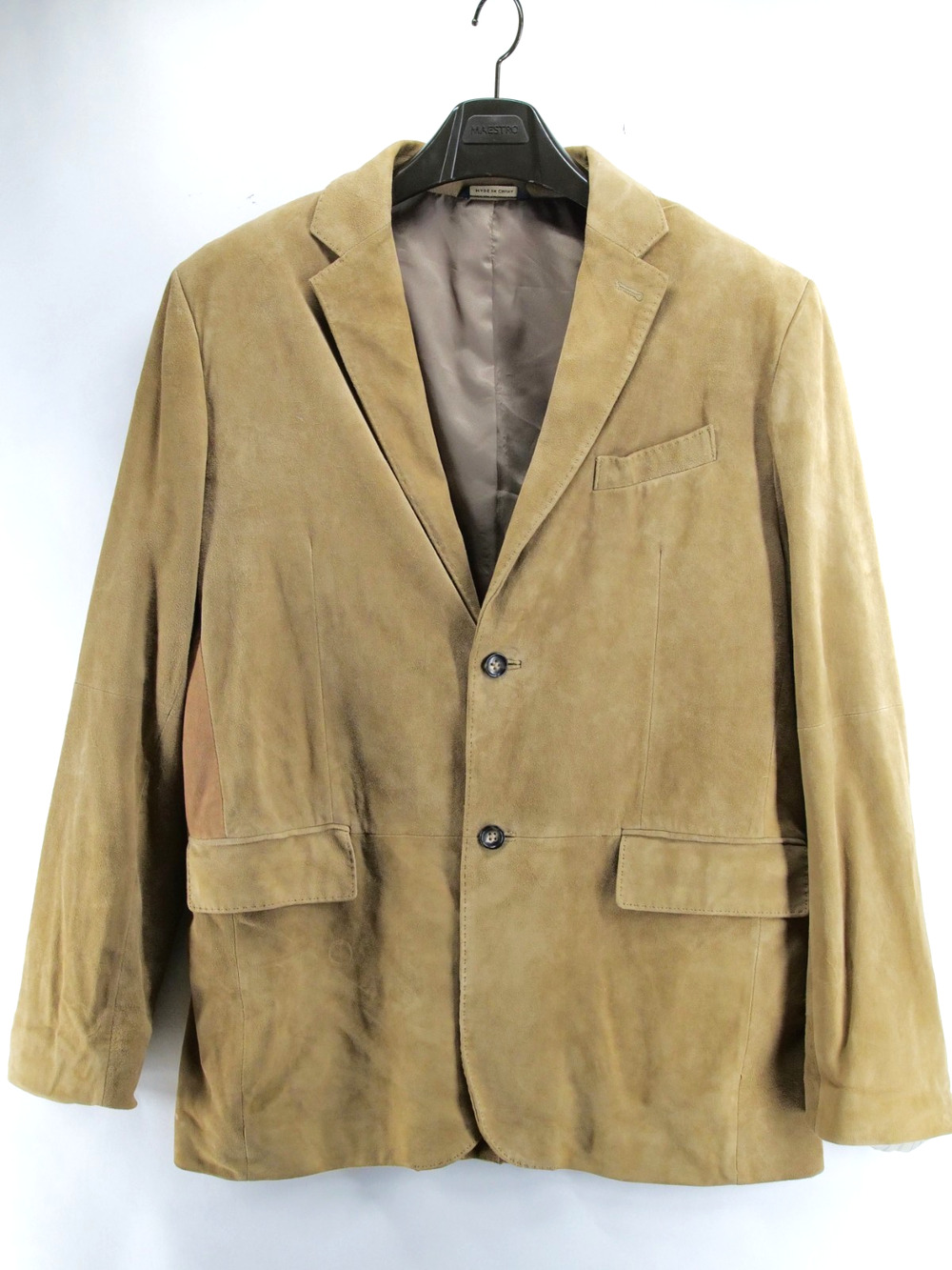 Banana Republic Beige Suede Leather Single-Breasted Mens 42R Blazer